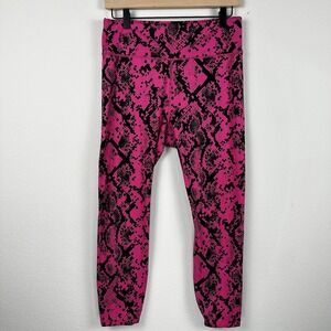 Joy Lab 7/8 Leggings Large Pink Berry Snake Print Athletic Ankle High Waist